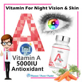 BHK's, Vitamin A, Night Vision, Eye Health, Vision Health, Flaxseed oil, Anti-aging, Supplement BHK's Vitamin A 5000IU Soft Gel【Night Vision】⭐維他命A 5,000IU 軟膠囊【晶亮潤妍】 Bluemoon Secrets Chamber